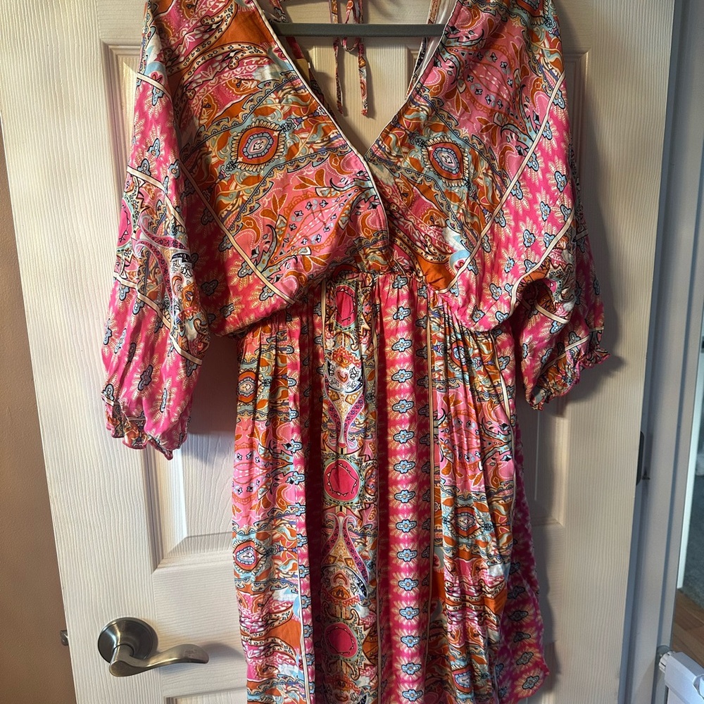 ePretty Vibrant Pink and Orange Dress